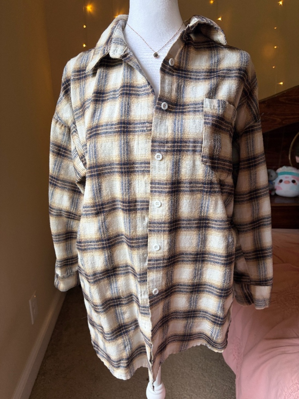 The perfect cozy grunge flannel button-down shirt from SHEIN!